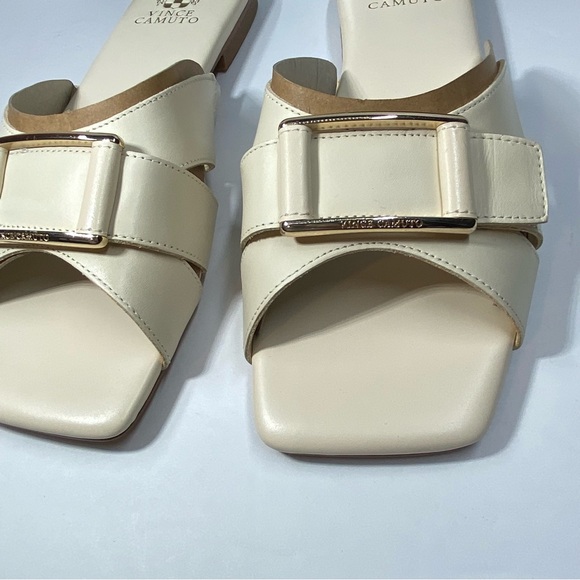 Vince Camuto Alexino Sandals Womens Size 10 Creamy White Leather Slip On NEW - Picture 12 of 12